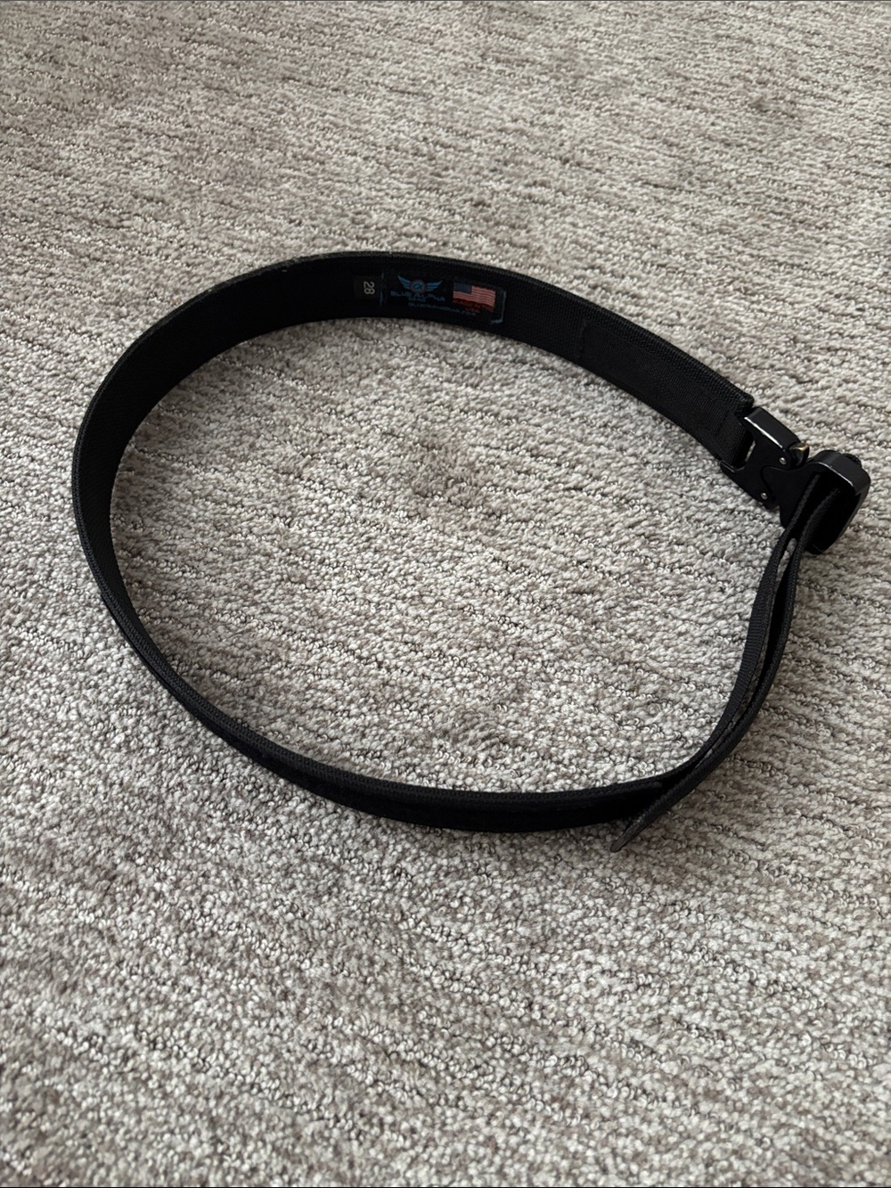 Black Tactical Web Belt with Metal Buckle - Men